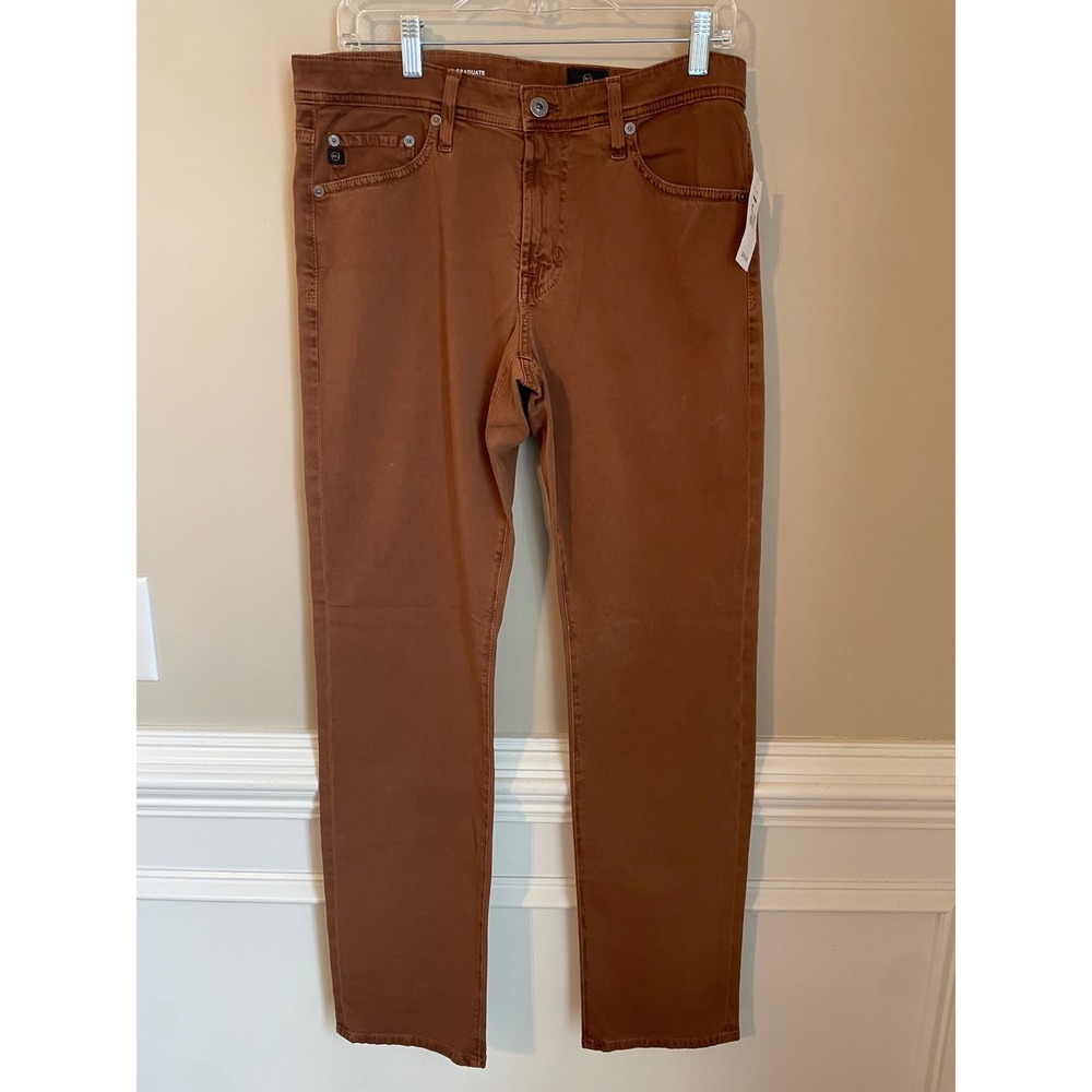 AG Adriano Goldschmied The Graduate Tailored Leg Pants Brown Mineral Wash 31x32